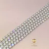 Bijoux de créateurs bijoux personnalisés 925 COEUR SIGHT STERLING 5 * Collier de tennis 5 mm Bracelet de la chaîne de tennis Moisanite