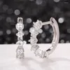 Boucles d'oreilles cerceaux éblouissants ronds de zircone cubique petite mode argenté mode polyvalente joelrie perçante pour femmes