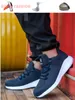 Stövlar arbetssäkerhetskor män svart för oförstörbara sneakers skyddande stål cap zapatos muje 230812