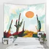 Tapestries Tropical plant cactus tapestry wall hanging Nordic home fabric hanging paintings background decoration wall decoration R230812