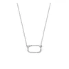 Wholesale S925 Sterling Silver Pig Nose Necklace for Women Ins Light Luxury Minority Design High-Grade Simple Elegant Shining Diamond Clavicle Chain