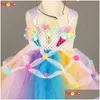 Girl'S Dresses Candy Girls Kids Ice Cream Tutu Dress With Bows Children Birthday Cake Smash P O Food Costume Dance Pageant Gown 2103 Dhsy4