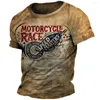 Men's T Shirts Vintage 66 Route T-Shirt For Men 3D Printed Biker Motor Clothing Oversized Short Sleeve Tops Tees Shirt Camiseta 6XL