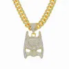 Hip Hop Men Rapper Diamond Pendant Netclace Shiny Bat Mask Pendant Micro-ins Zircon Jewelry Night Club Club Sweater Tweaterbone Cuban Chain 1703