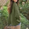 Blouses pour femmes Cound Couleur solide Tops lâches Blouse Femmes Batwing Half mandeve Cotton Linen Shirt Spring Summer V Neck Street Pullover