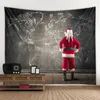 Tapisseries décor à la maison noël neige tapisserie Santa cadeaux cheminée arbre de noël tenture murale chambre dortoir fond tissu tapiz