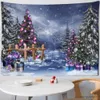 Tapices navideño muñeco de nieve ilustración pared de bosque cuele lindo regalo de vacaciones sala de estar decoración del hogar r230812