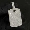 Pendente quadrata di gioielli di lusso ghiacciato con diamante moissanite personalizzato 925 ciondolo d'argento