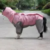 Pet Dog Rain Coat Outdood Wodoodporne ubrania z kapturem kombinezon kombinezonu dla małych dużych psów płaszcz deszczowy French Bulldog Labrador HKD230812