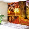 Tapestries Home Decor Forest Maple Leaf Red Leaves Tapestry Landscape for Room Decor Wall Blanket Curtain for Bedroom Decoration Mural R230812