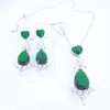 Necklace Earrings Set 2023 Fashion Retro BLUE Red Green CZ Zircon Party Ball Jewelry Wedding Dressing Banquet Formal