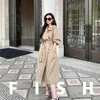 Trench Coats de Women 2023 Spring and Automne Korea Fashion Windbreaker manteau haut de gamme British Style British Long Women Vêtements