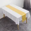 Table Runner 5pcs 30*275cm Satin Table Runners Wedding Party Event Decoration Satin Chair Sash Bow Table Cover Cloth Flags 230811