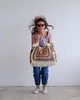 Sacs de soirée Crochet Boho Chic Granny Square Gran Gran Tote Handsbag Beige Blue Striped Market Sac Vintage Style Hippie Summer Beach Bag Wholesale 230811