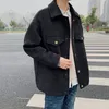 Мужские куртки корейская вельветовая куртка стройная модная ретро короткая шерстяная шерстяная одежда