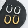 Hoop Earrings Casual French Ins Style Elegant Cold Simple Geometric Layered Glossy Large U-Shaped Bracelet Titanium Steel