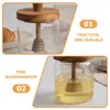 Servis uppsättningar glasförvaringsburkar med lock honung burk klar kruka sirap dispenser container trä liten dipper