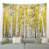 Tapestries Autumn Forest Orange Tapestry Vackra landskapsväggar hängande tapestries hippie sovrum bakgrund filt r230812