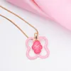 Подвесные ожерелья Winx Classic Club Club Pink Enamel Pendat Fashion Cartoon Movie То же самое колье ностальгические украшения для женской девушки подарки косплей косплей