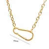 قلادة قلادة قوية carabiner snap hook Charm Women Heavy Rolo Cable Necklace Stainless Steel Gold Clowbing Clasp Clasp Long