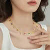 Ketten Halshalskette für Frauen Accessoires Edelstahlschmuck setzt koreanischen Modehals