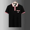 2021 Italien Marke Designer Polo Shirt Luxus T koszule Schlange Biene Floral Stickerei Mens Polos High Street Tryb Streifen Drucken Polot-shirt # 6002 Revers