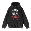 Herren Berserker Anime Retro gewaschener Hoodie -Eingeweide Grafik gedruckt Sweatshirt Streetwear Hip Hop Pulovers Kausaler Unisex Sudaderas HKD230725