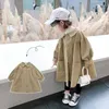 Jackets Spring Autumn Girls Kids Trench Coats Jackets confortáveis ​​Roupos de bebê fofos Casa longa Crianças sobretocas roupas R230812