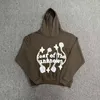 Kırık Gezegen Köpük Mektup Baskı Hoodie Gevşek Erkekler y2k Hoody 3D Köpük Graffiti Mektup Kazak Hip Hop Harajuku Sweatshirts Külot Kadınlar Uzun Kollu Takımlar