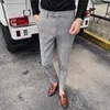 Men's Suits 2023 Men Suit Pants Formal Trousers Stretch Slim Office Hombre Plaid Business Casual Dress Fashion Clothing A21