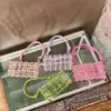 New Stylish Colorful Tie Woven Knot Acrylic Transparent Women's Handheld Shoulder Bag Transparent Box Small Crossbody Bags