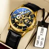 Armbandsur Autentisk fullautomatisk rörelse Watch in the Counter Men's Double-Sided Hollow Out Trend High-End Business Luminous