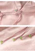 2023年夏のピンクのソリッドカラージャクアードドレス半袖スタンドカラー膝の長さのカジュアルドレスw3q064601