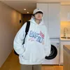 2022 Dicke Fleece Winter Tops Männer Hip Hop Hoodie Fun Graffiti Cartoon Übergroß