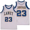 SL 23 Michael Jor Dan Laney High School College Basketball Jersey biały niebieski żółty rozmiar S-xxl