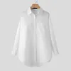 Kvinnors blusar 2023 Summer Fashion Women Shirts White Tunics Blus Långärmad topp Casual Solid Button Loose Tops