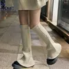 Frauen Socken Herbst und Winter Retro gestreiftes britisches Windhorn weites Bein JK Kniepunkte warme Designer Modewärmer