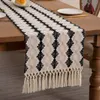 Table Runner Cotton Table Table Runner Tassels Holiday Home Decoration Dining Living Room Wedding Table Runner Cover Decor 230811