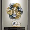 Horloges murales chinois gingko leaf horloge salon art poche regarder américain simple décoration de maison créative simple