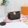 Designer multi pochette väskor lyx crossbody accessoires mode kvinnor axel 3 bit set handväska 3 st präglad väska