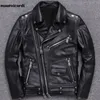 جاكيتات الرجال Mauroicardi Spring Black Pu Leather Motorcycle Jacket for Men Style Long Sleeve Sheipper Gobicets Mens and Coats 230812