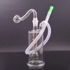 2pcs Mini verre brûleur à mazout Bong 10mm femelle barboteur fumer des conduites d'eau avec mâle verre brûleur à mazout tuyau silicone paille tube poche pour voyage