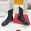 2023 Projektant mody buty kostki dla kobiet buty zimowe dootki skóra skórzana vintage wysoka top damski płaski Ankl 35-40