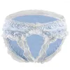 Sous-cais sur les sous-vêtements drôles de Men Gays Mode Brief poubelle en dentelle transparente ouverte ouverte petite culotte mâle lingerie mignonne respirante