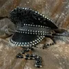 Berets Bejeweled Captain Hat Heavy Crystal Surprise Gift For Girl Boys Carnivals Music Festival