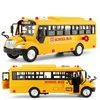 Diecast Model Big Size Simulation School Bus Toys Inertia Vehicle Diecast Model With Sound Light Pull Back Car Children Boys Education Toys 230811