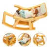 Doll House Acessórios Cadeira de balanço Adorn Miniature Rocking-Chair Dolls Móveis Resina Figuras 230812