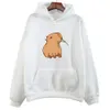 Grappige capybara print hoodie vrouwen/mannen kawaii cartoon tops sweatshirt voor meisjes unisex mode Harajuku grafische pullovers met capuchon hkd230725