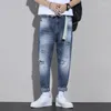 Jeans maschile 2023 uomini in stile vintage hip hop gioventù di moda coreano buco coreano sterma boy denim pantaloni casuali affari casuali