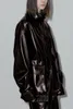 Giacche da donna giacca in pelle autunnale signore a colori solidi donne donne casual maniche lunghe top 230812